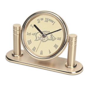 Gold Arkansas Razorbacks Arcadia Desk Clock