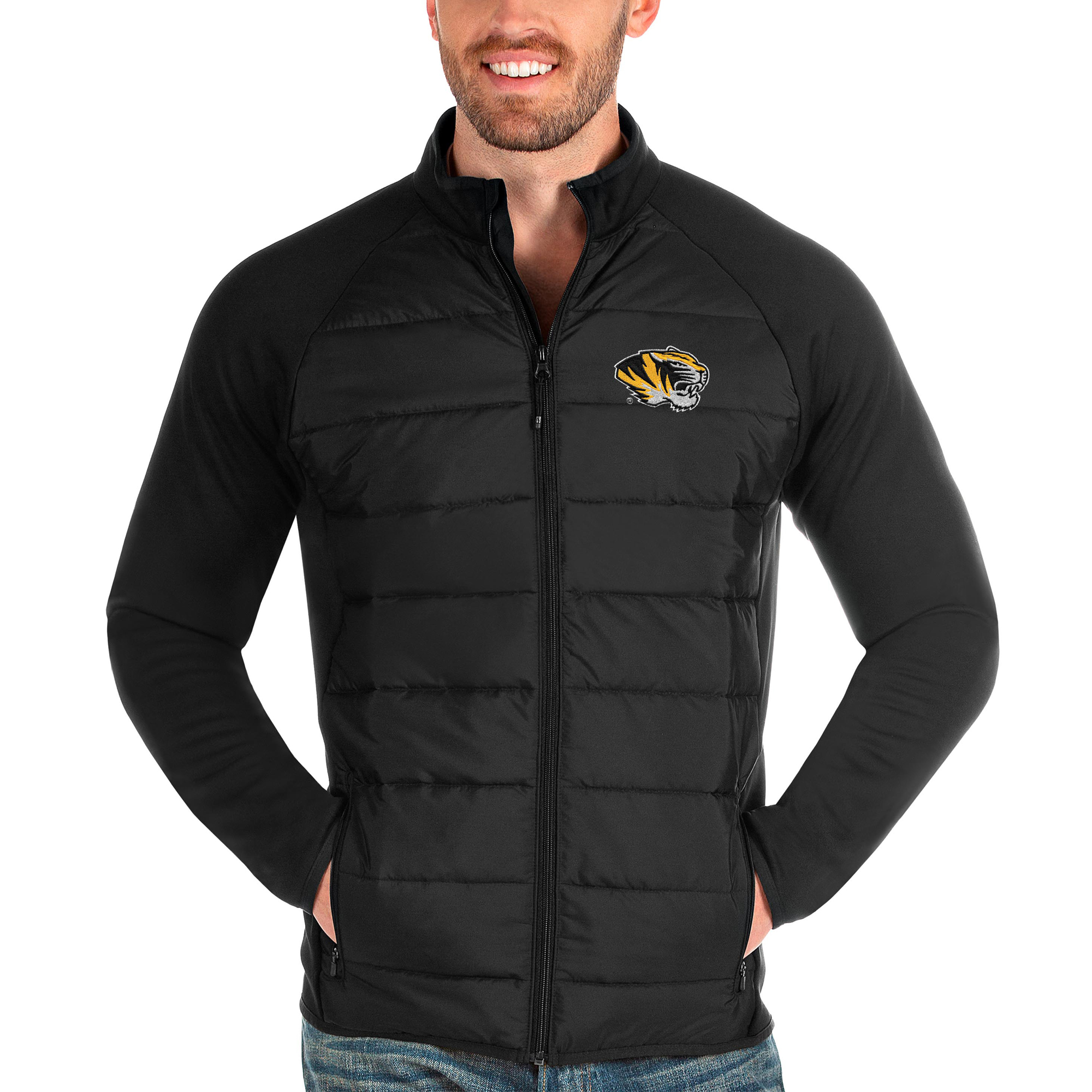 Men's Antigua Black Missouri Tigers Altitude Full-Zip Jacket