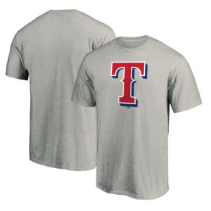 Men's Heathered Gray Texas Rangers Official Team Logo T-Shirt