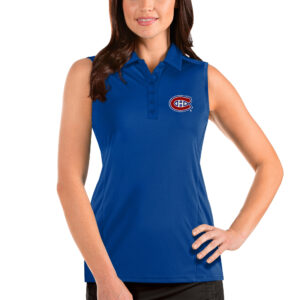 Women's Antigua Royal Montreal Canadiens Tribute Sleeveless Polo
