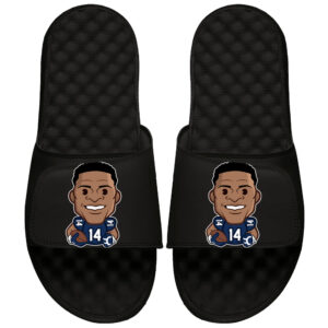 Men's ISlide DK Metcalf Black NFLPA Emoji Slide Sandals