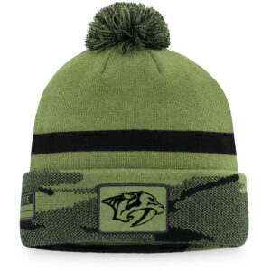 Men's Fanatics Camo Nashville Predators Military Appreciation Cuffed Knit Hat with Pom