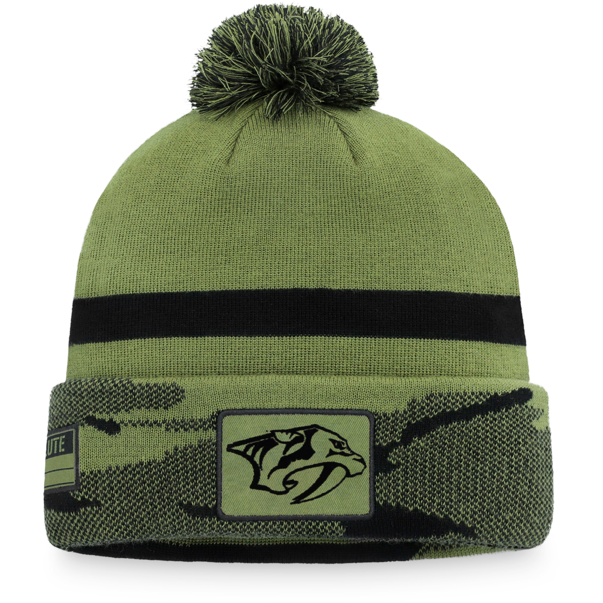 Men's Fanatics Camo Nashville Predators Military Appreciation Cuffed Knit Hat with Pom