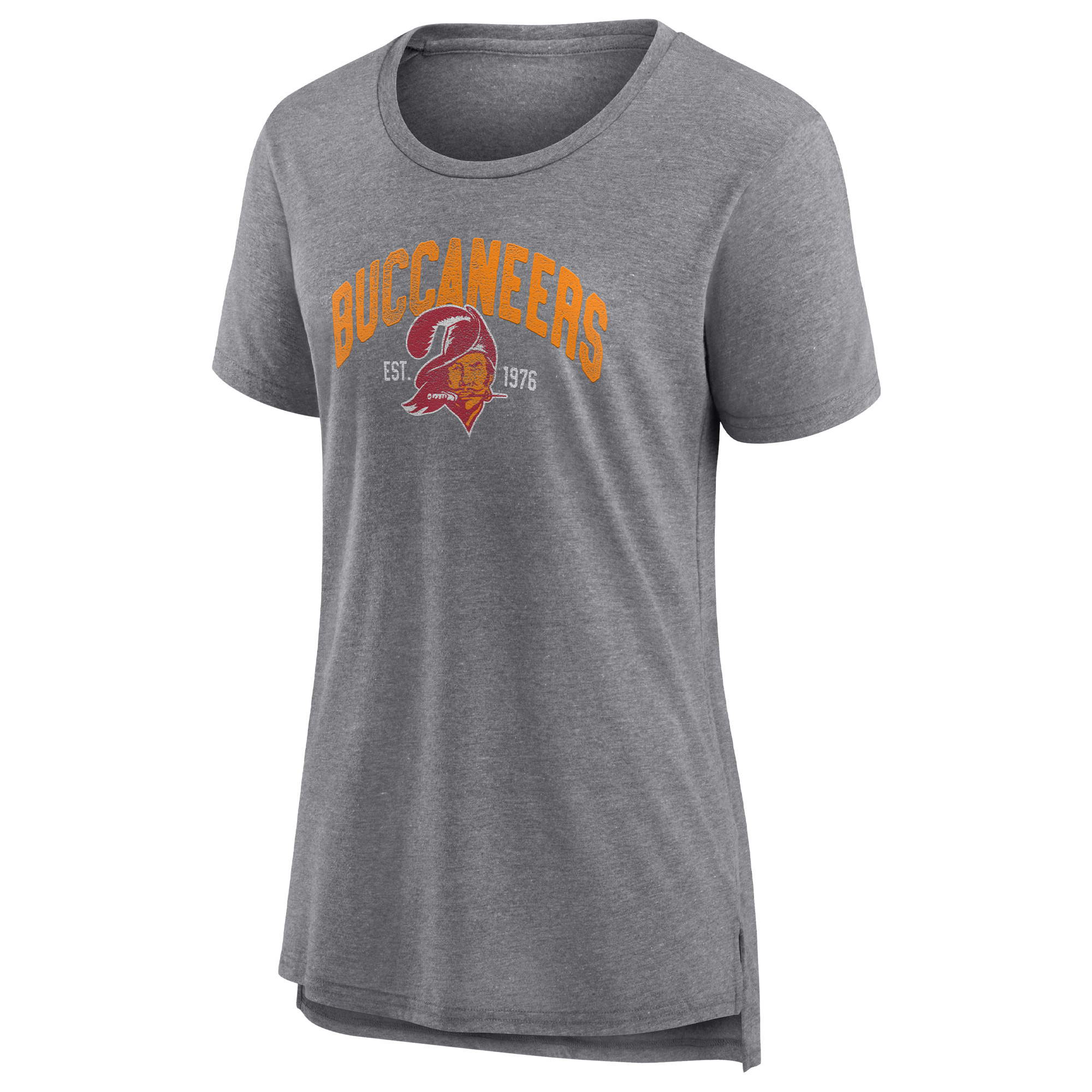 Women's Fanatics Heathered Gray Tampa Bay Buccaneers Drop Back Modern Tri-Blend T-Shirt - Image 6