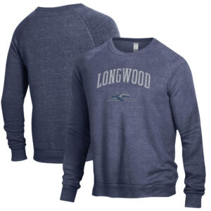 Men's Heathered Navy Longwood Lancers The Champ Tri-Blend Pullover Sweatshirt