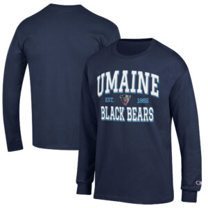 Men's Champion Navy Maine Black Bears Jersey Est. Date Long Sleeve T-Shirt