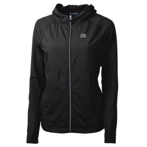 Women's Cutter & Buck Black Jackson State Tigers Adapt Eco Knit Full-Zip Jacket