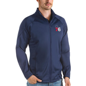 Men's Antigua Navy Philadelphia 76ers Links Full-Zip Golf Jacket