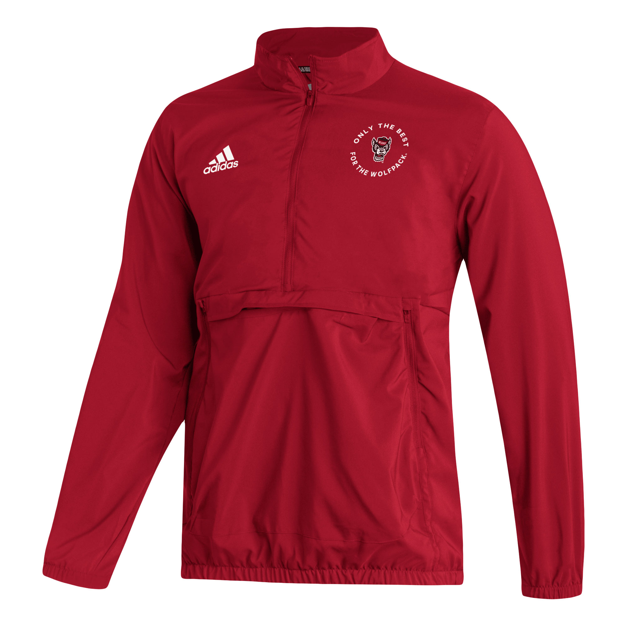 Men's adidas Red NC State Wolfpack AEROREADY Half-Zip Jacket - Image 6
