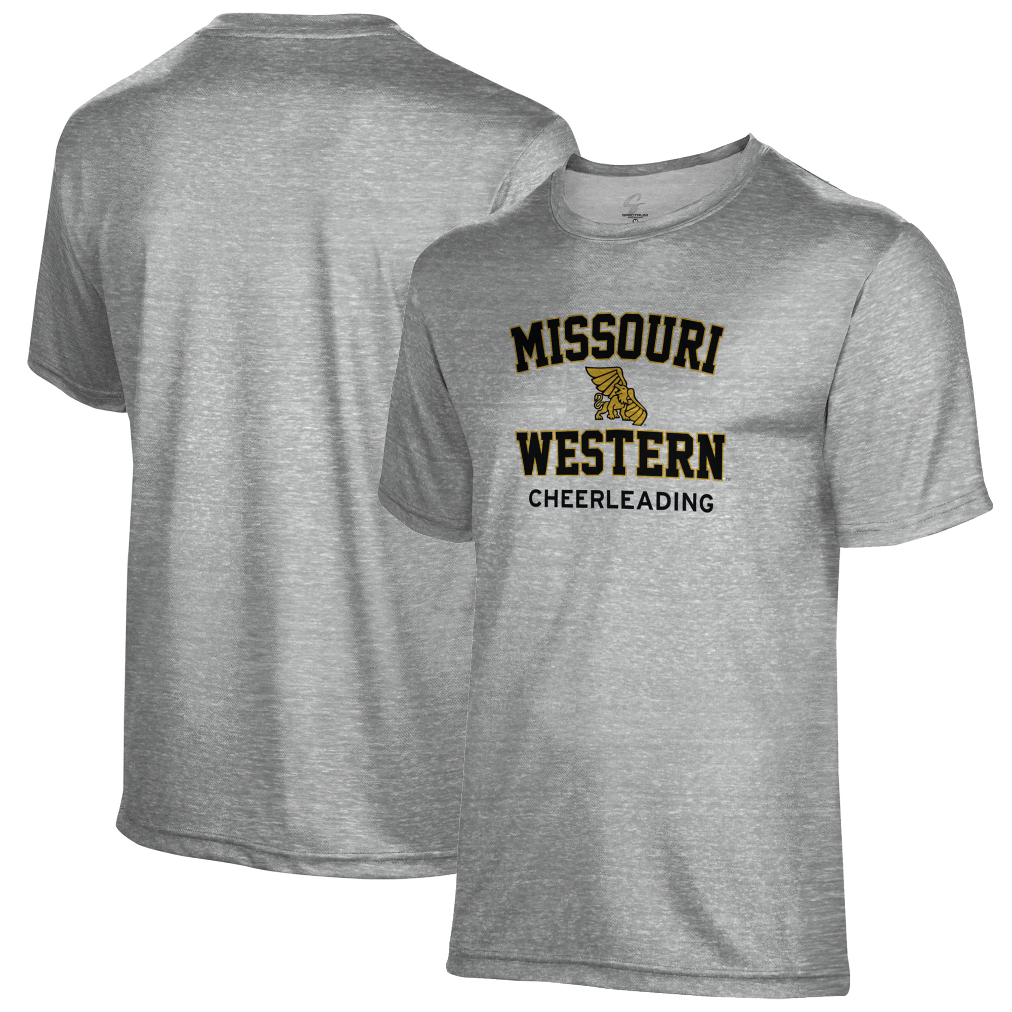Men's Gray Missouri Western State Griffons Cheerleading Name Drop T-Shirt