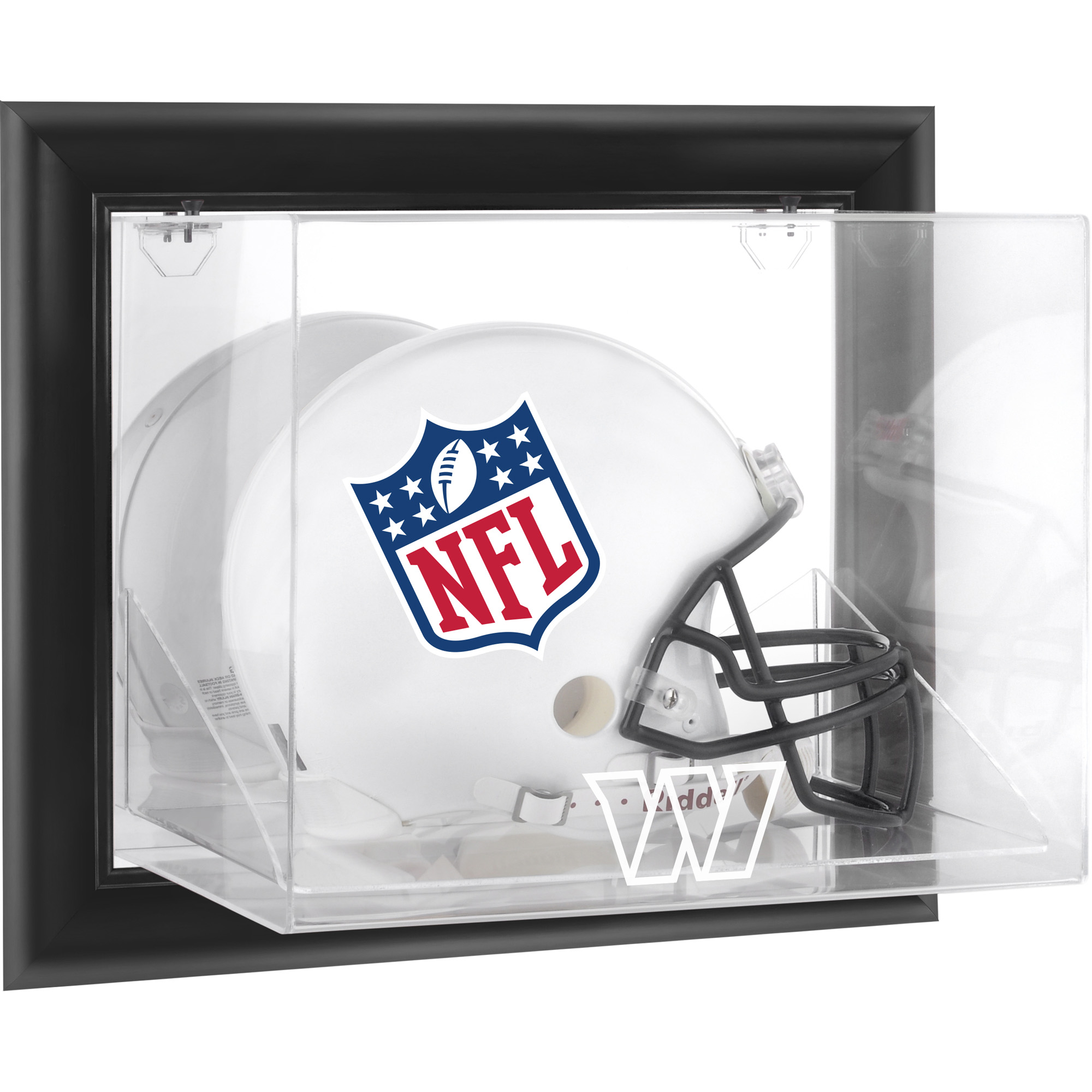 Washington Commanders Black Framed Wall-Mounted Logo Helmet Display Case