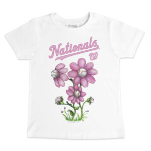 Toddler Tiny Turnip White Washington Nationals Blooming Baseballs T-Shirt