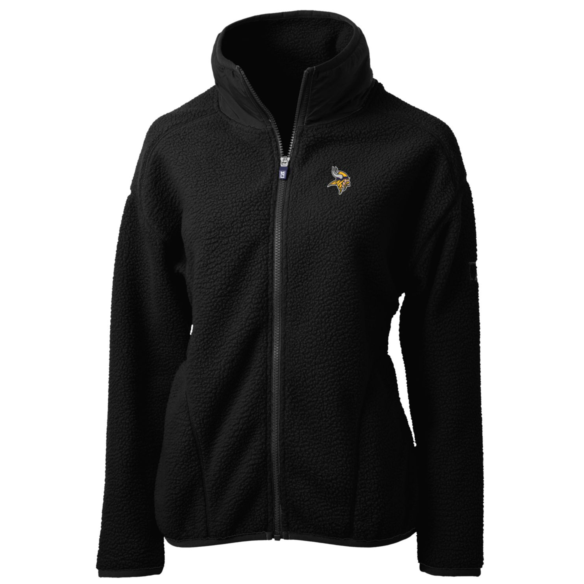 Women's Cutter & Buck Black Minnesota Vikings Cascade Eco Sherpa Fleece Full-Zip Jacket
