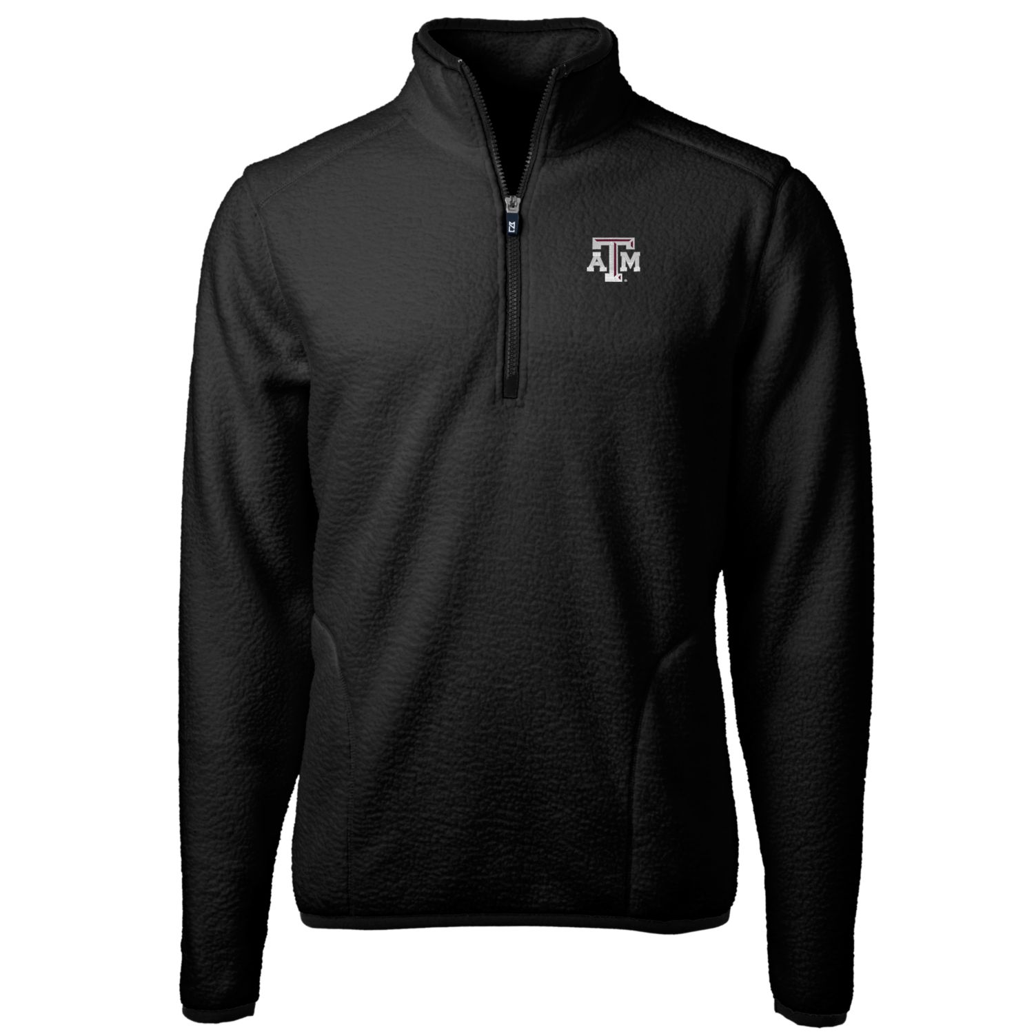 Men's Cutter & Buck Black Texas A&M Aggies Big & Tall Cascade Eco Sherpa Fleece Quarter-Zip Jacket - Image 6