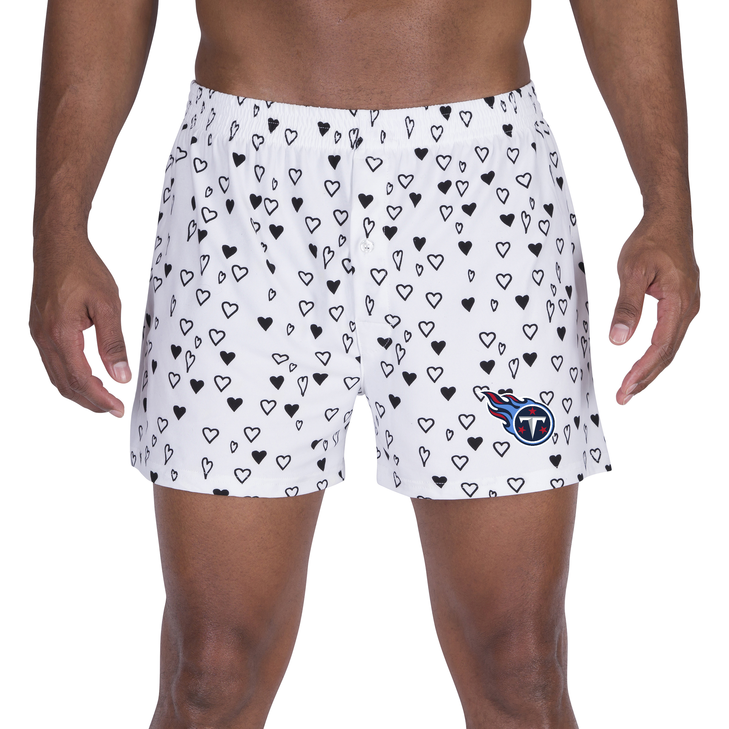 Men's Concepts Sport White Tennessee Titans Epiphany Allover Print Boxer Shorts