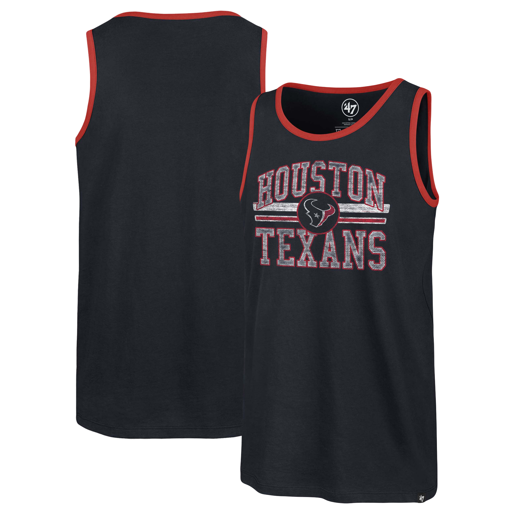 Men's '47 Navy Houston Texans Winger Franklin Tank Top