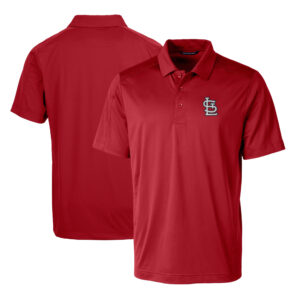 Men's Cutter & Buck Red St. Louis Cardinals Logo Prospect Textured Stretch Polo