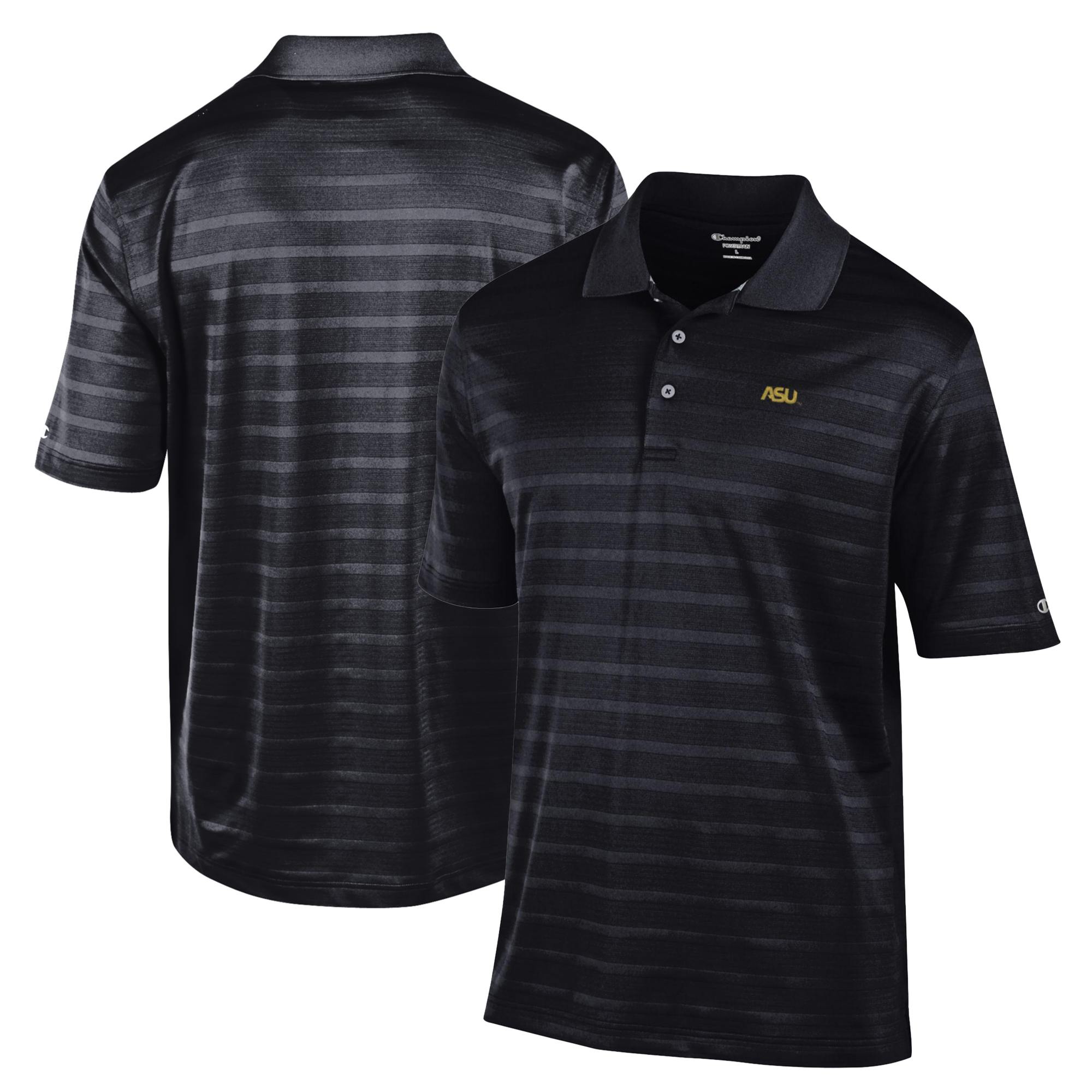 Men's Champion Black Alabama State Hornets Textured Solid Polo