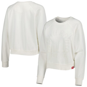 Women's Sportiqe Cream Chicago Bulls Ashlyn Brava Raglan Pullover Sweatshirt