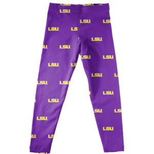Girls Infant Vive La Fete Purple LSU Tigers All Over Print Leggings