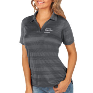 Women's Antigua Charcoal Holyoke Community College Compass Polo