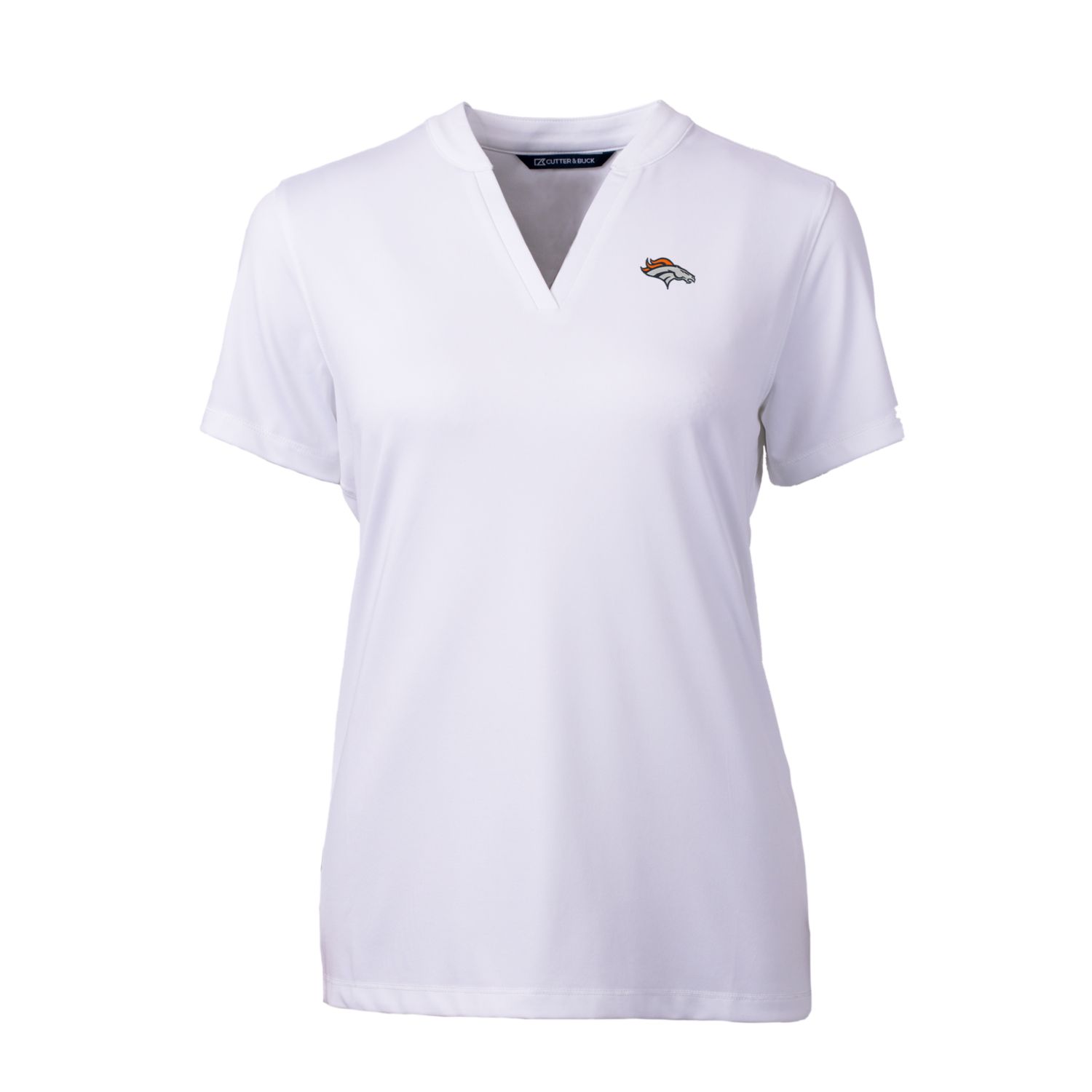 Women's Cutter & Buck White Denver Broncos Forge Stretch Blade Polo - Image 3