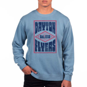 Uscape Apparel Blue Dayton Flyers Pigment Dyed Fleece Crewneck Sweatshirt