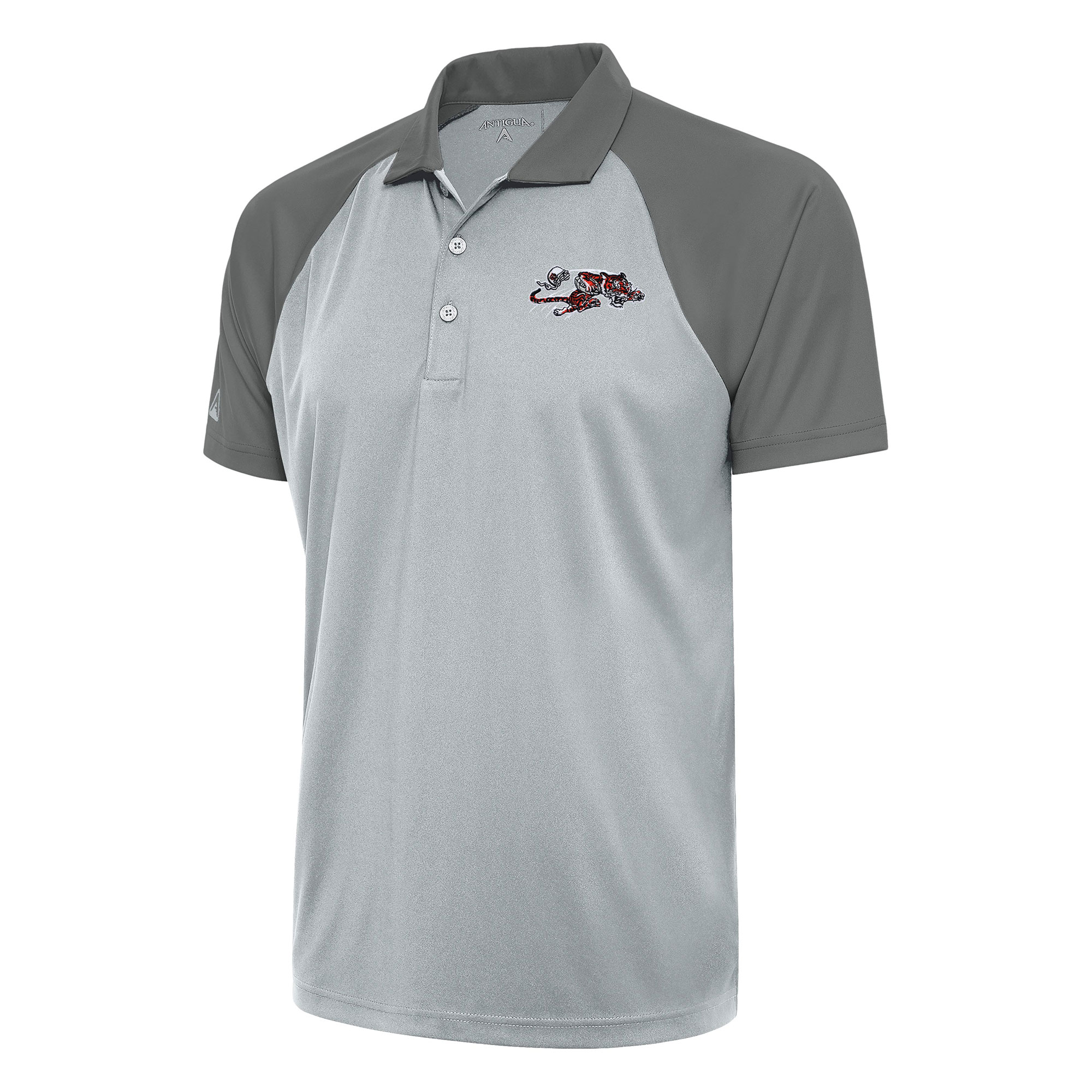 Men's Antigua Silver/Steel Cincinnati Bengals Team Logo Throwback Nova Polo