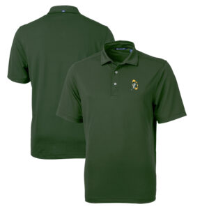 Men's Cutter & Buck Green Green Bay Packers Throwback Logo Virtue Eco Pique Recycled Big & Tall Polo