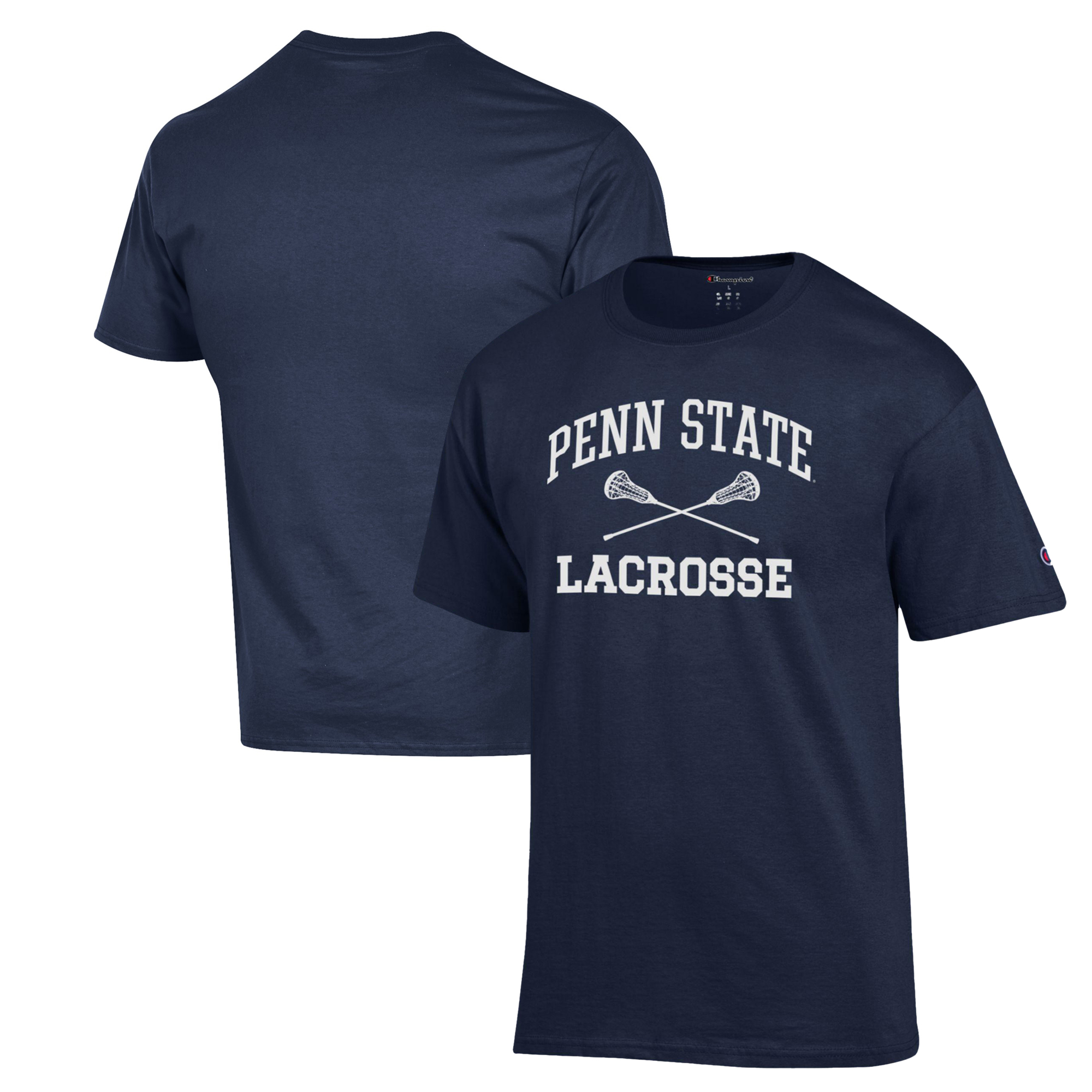 Men's Champion Navy Penn State Nittany Lions Lacrosse Icon Powerblend T-Shirt