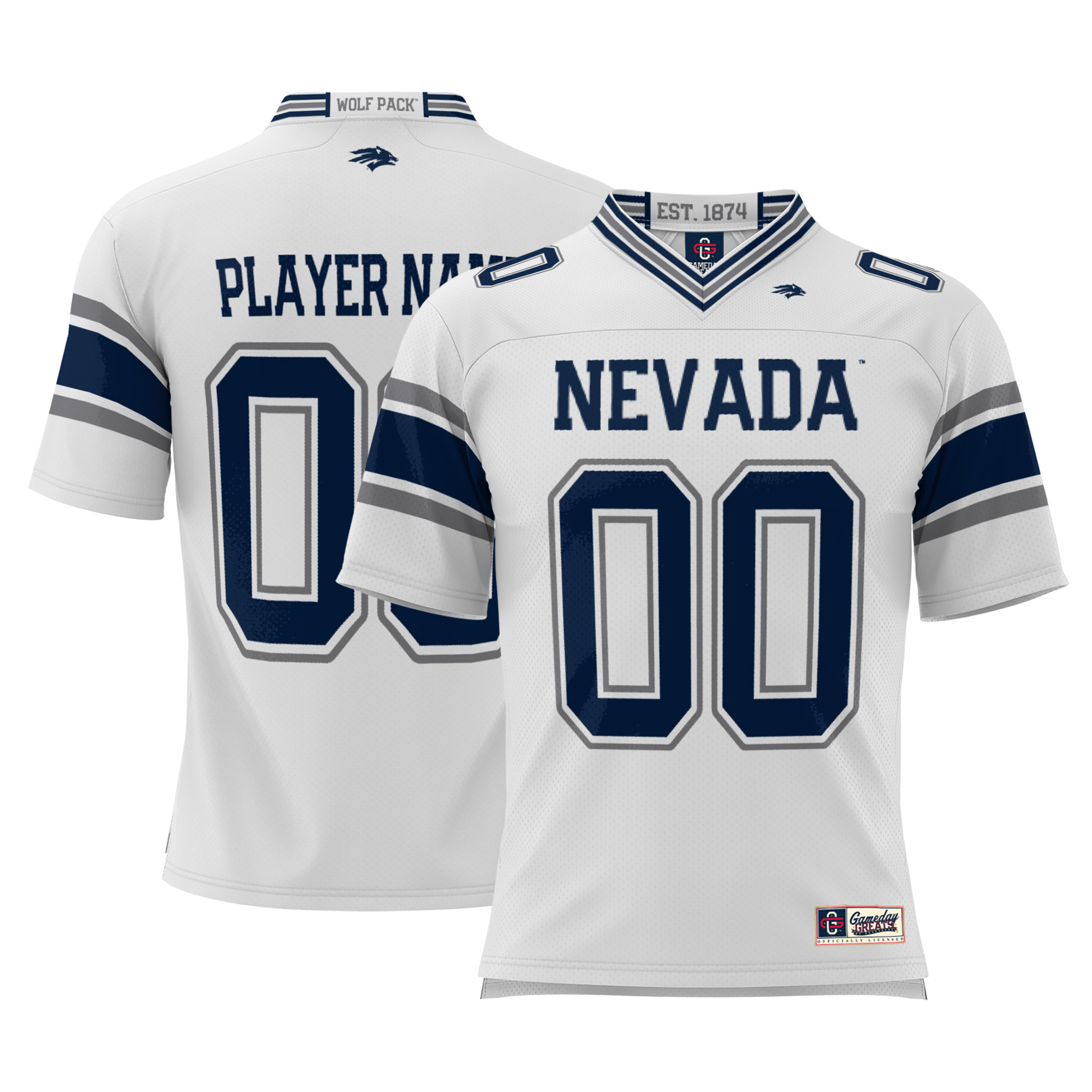 Youth GameDay Greats White Nevada Wolf Pack NIL Pick-A-Player Football Jersey - Image 2
