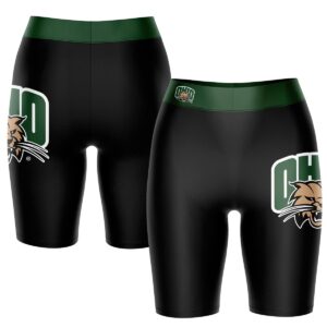 Women's Black/Green Ohio Bobcats Plus Size Logo Bike Shorts
