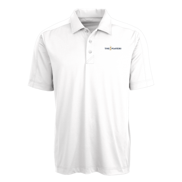 Men's Cutter & Buck White THE PLAYERS Big & Tall DryTec Prospect Textured Stretch Polo - Image 6