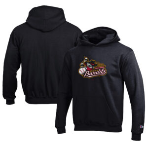Youth Champion Black Quad Cities River Bandits Eco Powerblend Pullover Hoodie