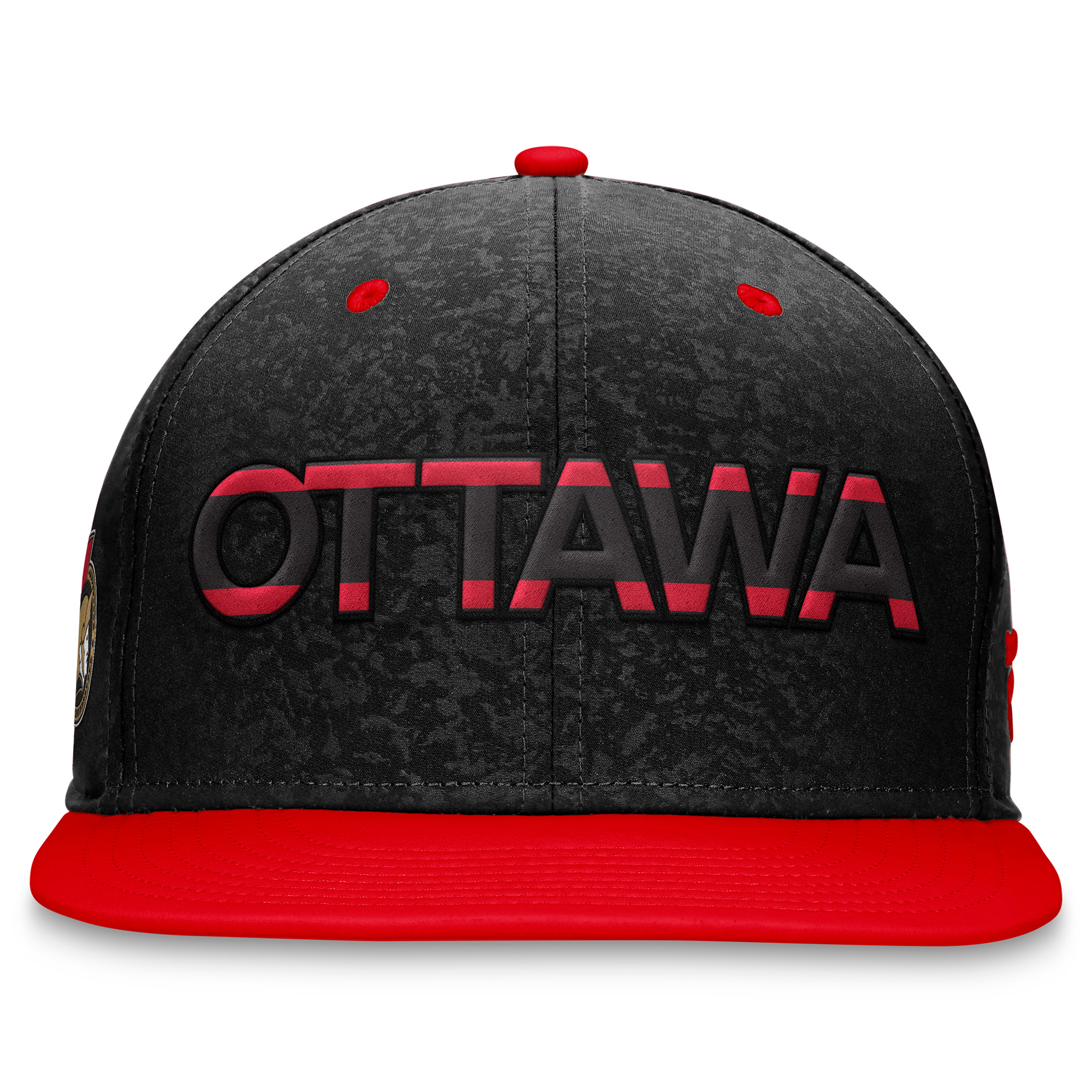 Men's Fanatics Black/Red Ottawa Senators Authentic Pro Rink Two-Tone Snapback Hat - Image 7