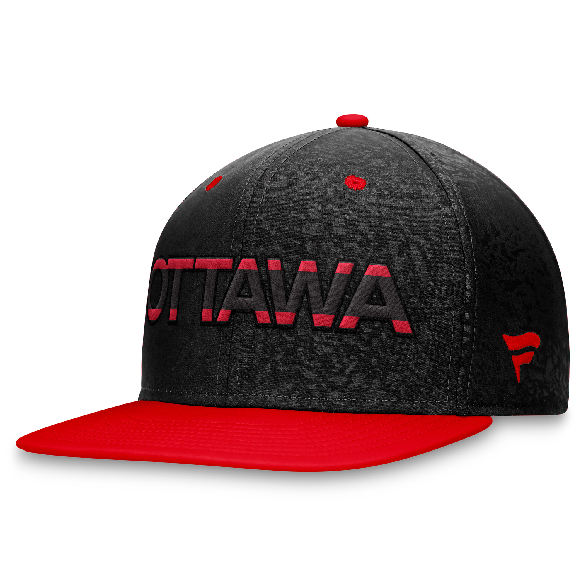Men's Fanatics Black/Red Ottawa Senators Authentic Pro Rink Two-Tone Snapback Hat - Image 4