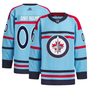 Men's adidas  Light Blue Winnipeg Jets  Anniversary Primegreen Authentic Custom Jersey