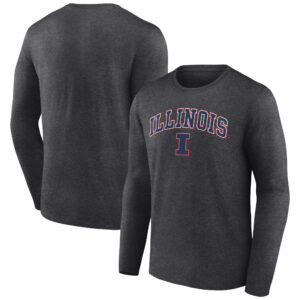Men's Charcoal Illinois Fighting Illini Campus Long Sleeve T-Shirt