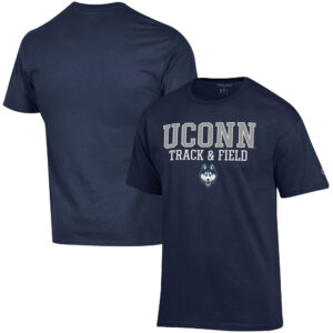 Men's Champion  Navy UConn Huskies Track & Field Stack T-Shirt