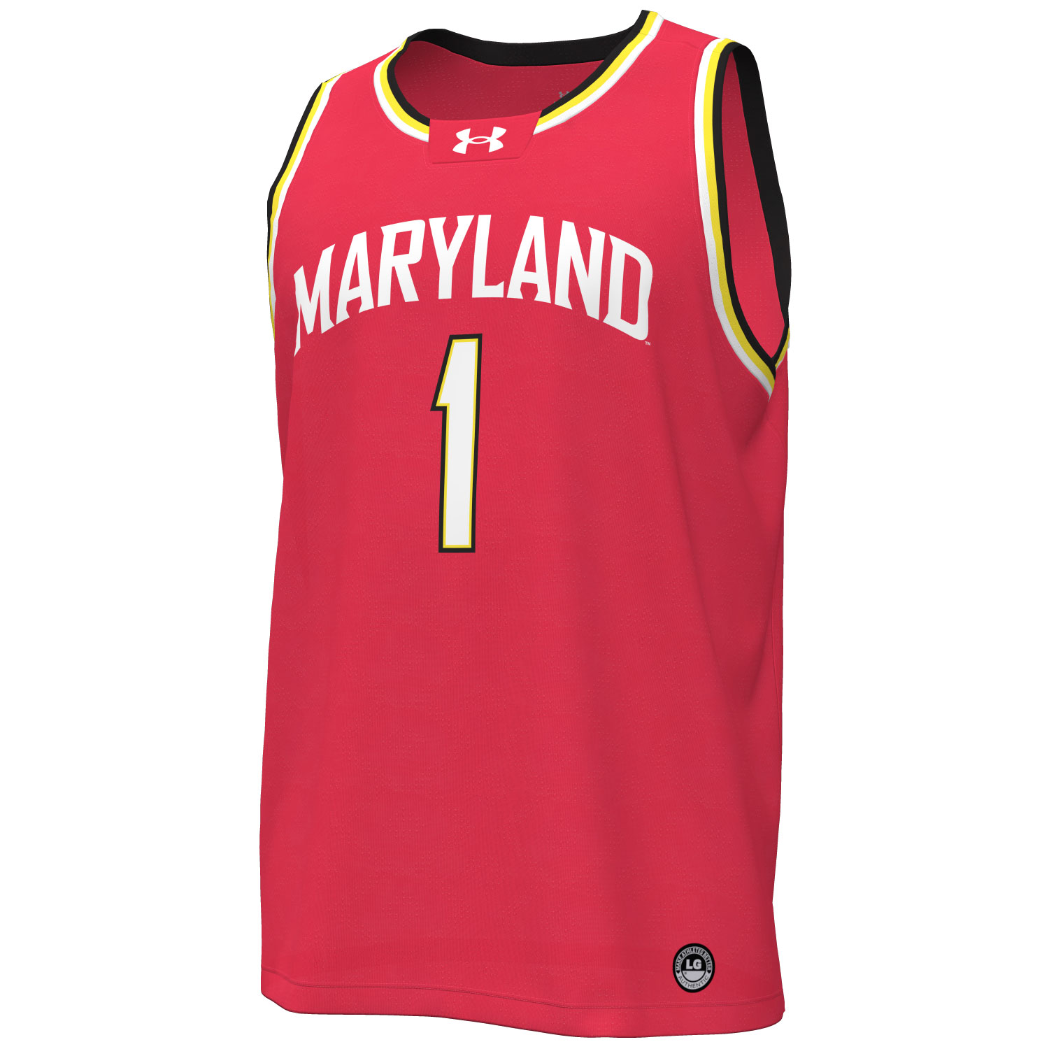 Men's Under Armour #1 Red Maryland Terrapins Replica Basketball Jersey - Image 3