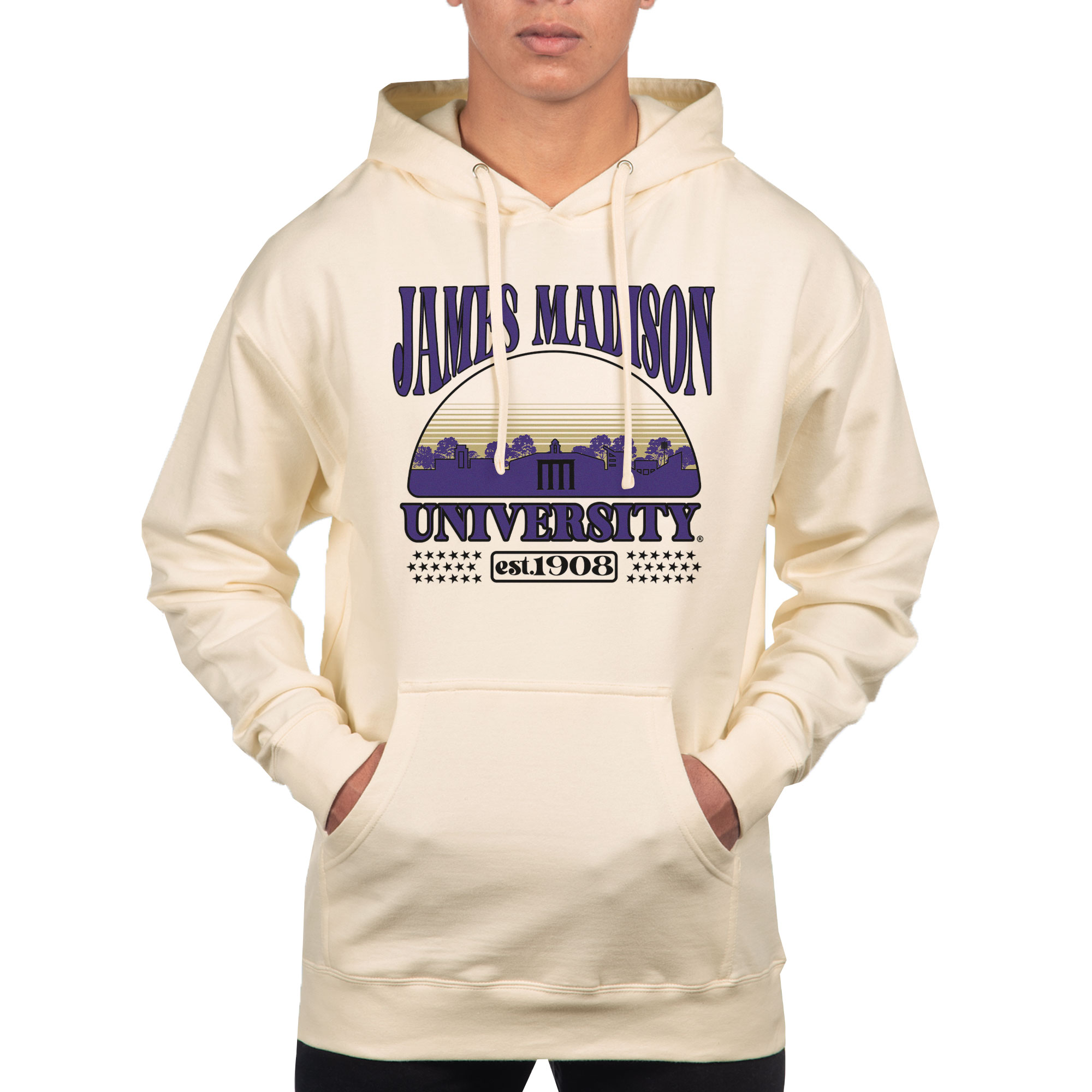 Men's Uscape Apparel Oatmeal James Madison Dukes Pullover Hoodie