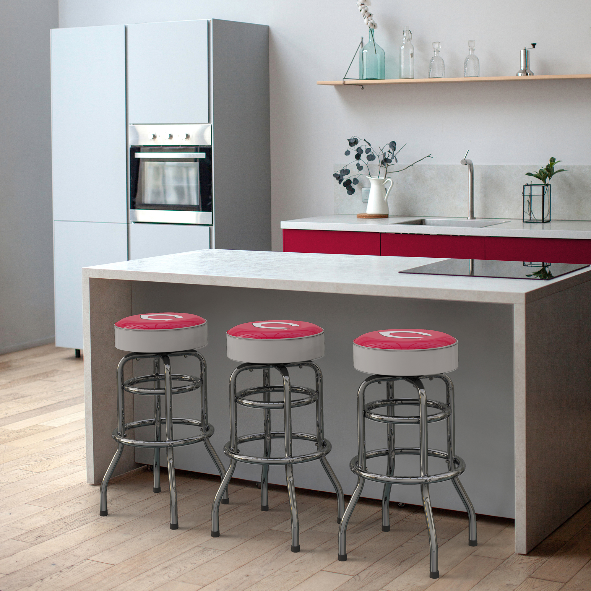 Imperial Cincinnati Reds Team Chrome Bar Stool - Image 7