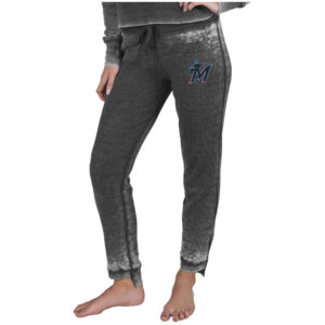 Women's Concepts Sport  Charcoal Miami Marlins Resurgence Waffle Knit Pants