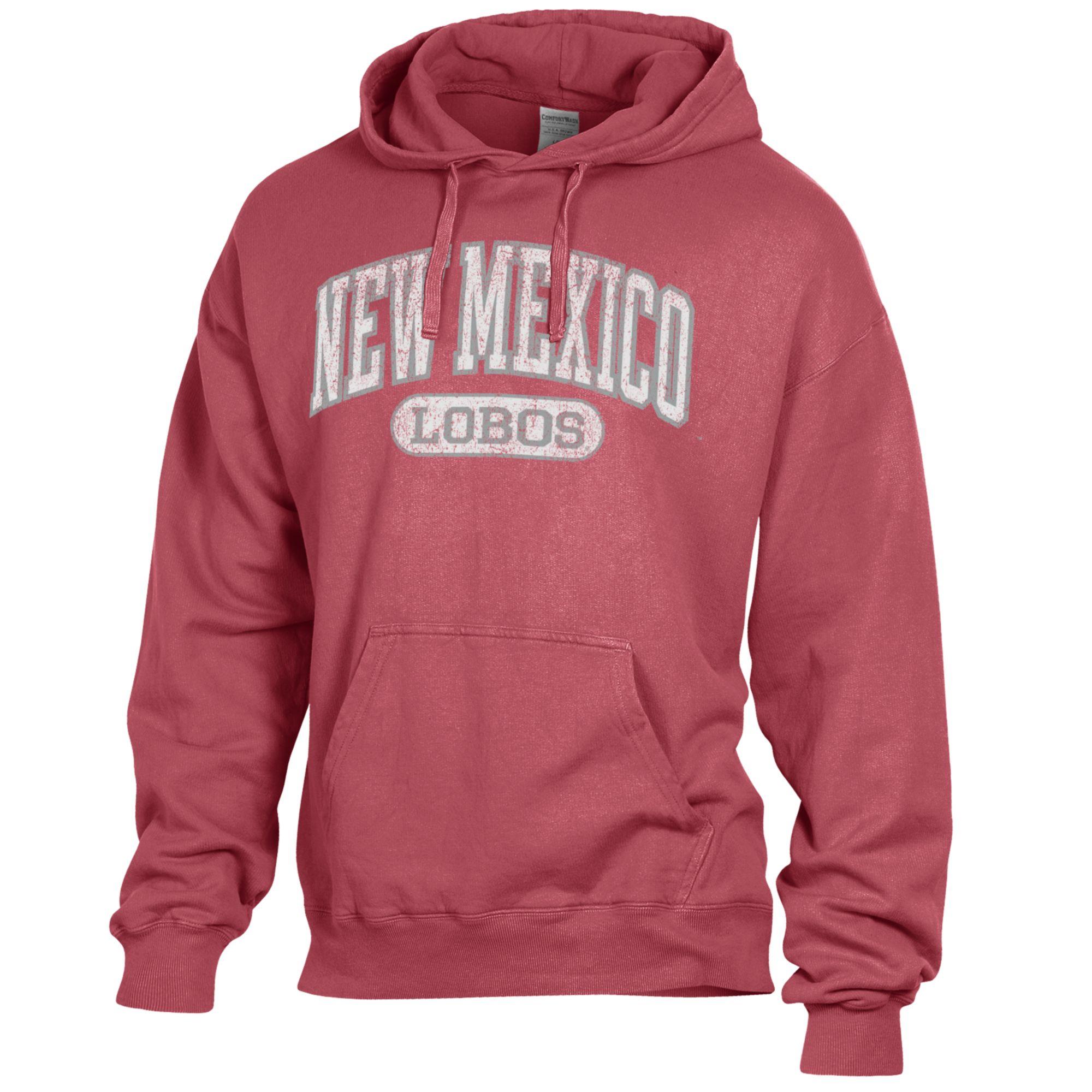 Men's Comfort Wash Crimson New Mexico Lobos Lightweight Fleece Pullover Hoodie - Image 3