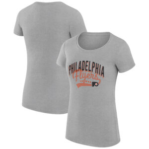Women's G-III 4Her by Carl Banks Gray Philadelphia Flyers Filigree Logo Fitted T-Shirt