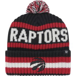 Men's '47 Black Toronto Raptors Bering Cuffed Knit Hat with Pom
