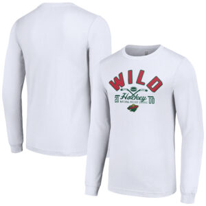 Men's Starter  White Minnesota Wild Puck Long Sleeve T-Shirt