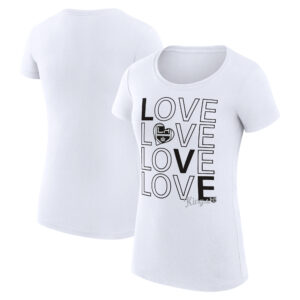 Women's G-III 4Her by Carl Banks  White Los Angeles Kings Hockey Love Fitted T-Shirt