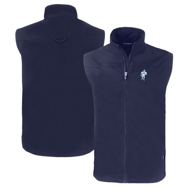 Men's Cutter & Buck  Navy Houston Oilers Throwback Charter Eco Recycled Full-Zip Vest - Image 5