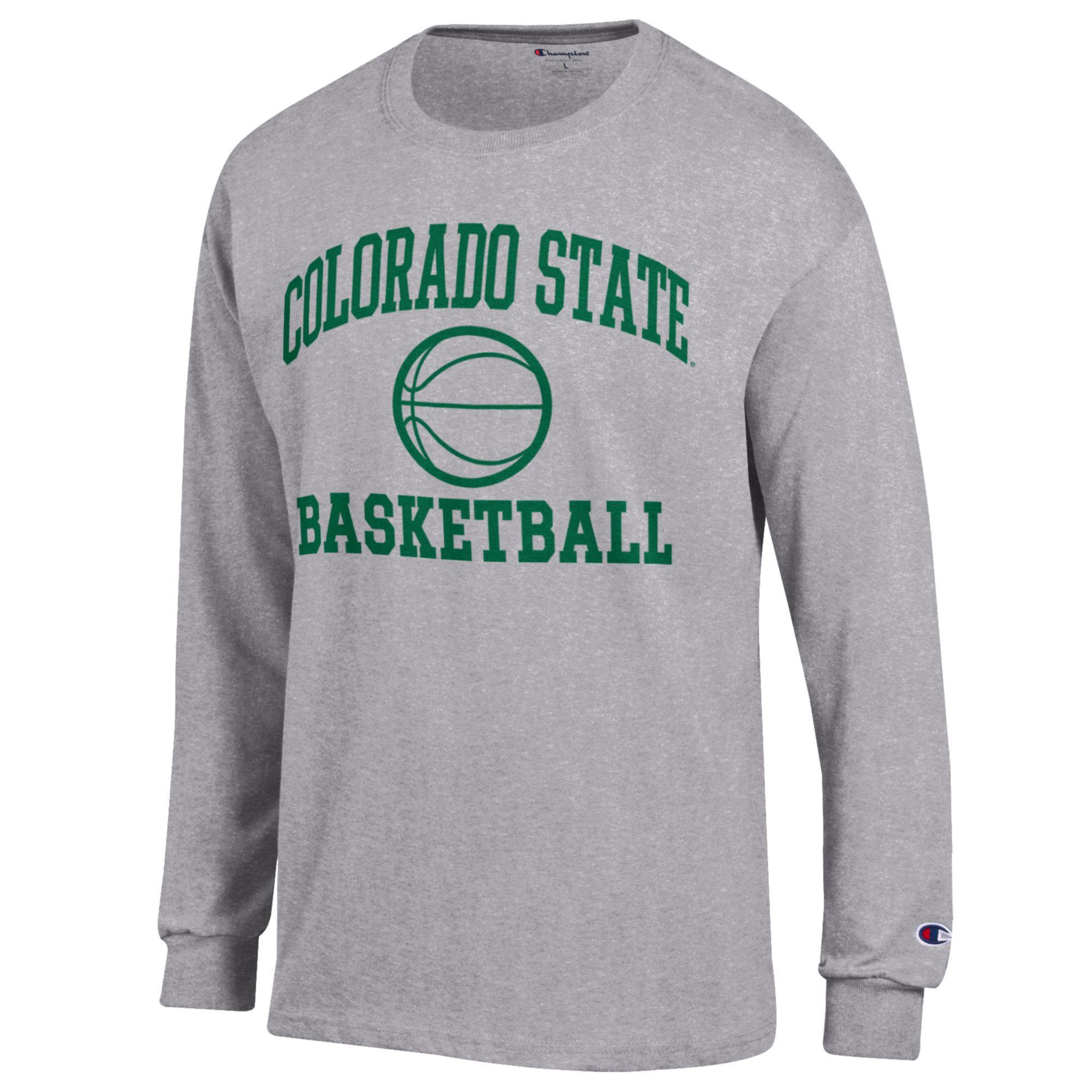 Men's Champion Gray Colorado State Rams Icon Logo Basketball Jersey Long Sleeve T-Shirt - Image 6